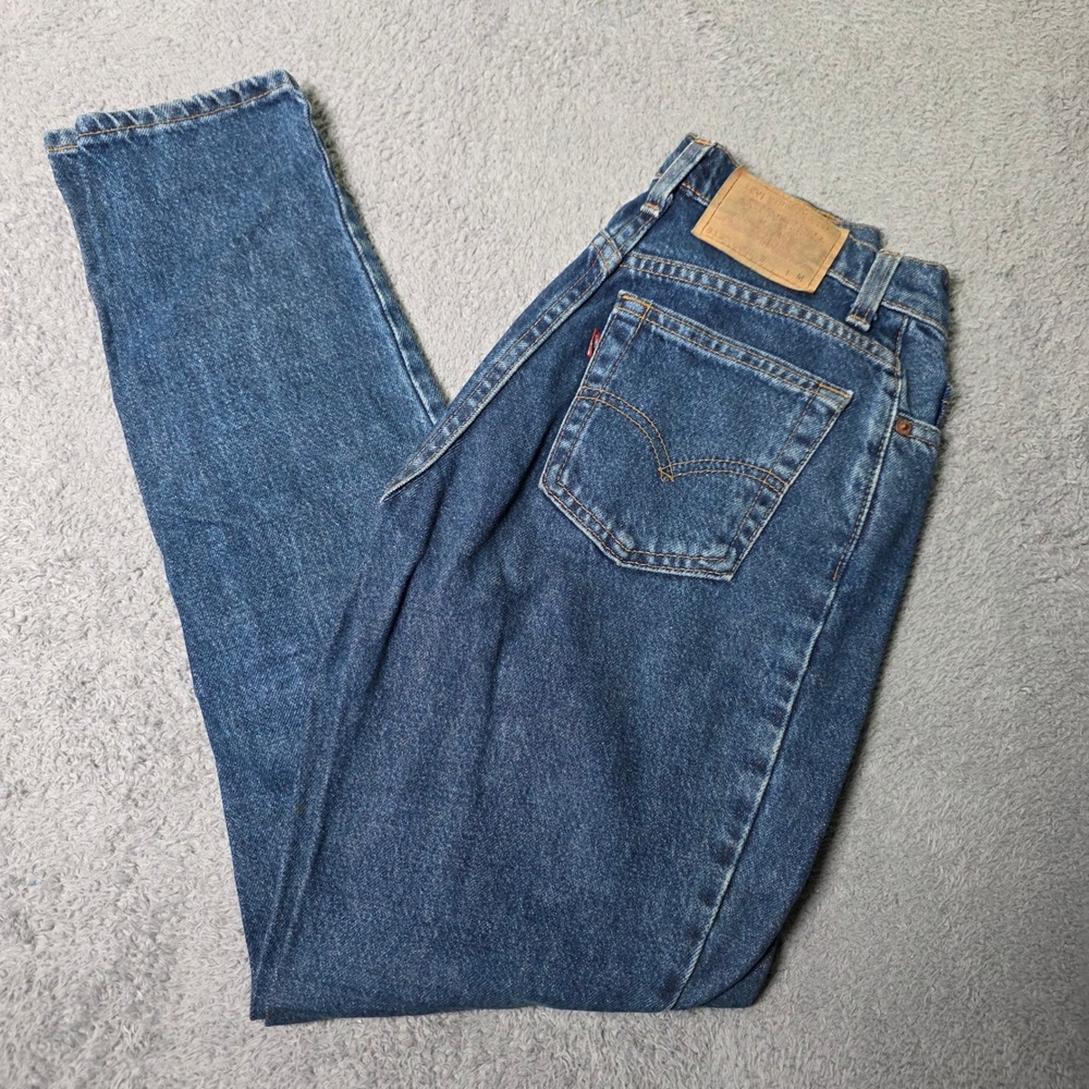 Levi's Womens 5 Medium 512 Slim Fit Tapered Leg Jeans Blue High Rise Vintage USA